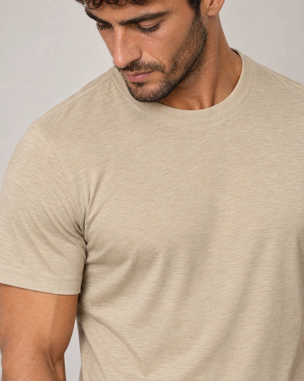 Lightweight Lyocell Blend T-Shirt campaign 03|canyon clay