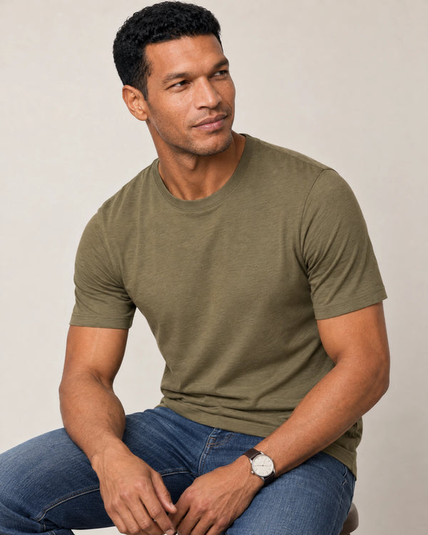 Lightweight Lyocell Blend T-Shirt campaign 07|olive