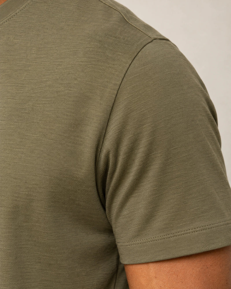 Lightweight Lyocell Blend T-Shirt campaign 08|olive