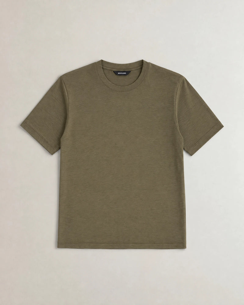 Lightweight Lyocell Blend T-Shirt campaign 09|olive