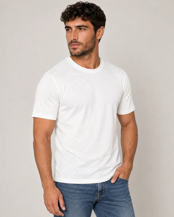 Lightweight Lyocell Blend T-Shirt campaign 01|white