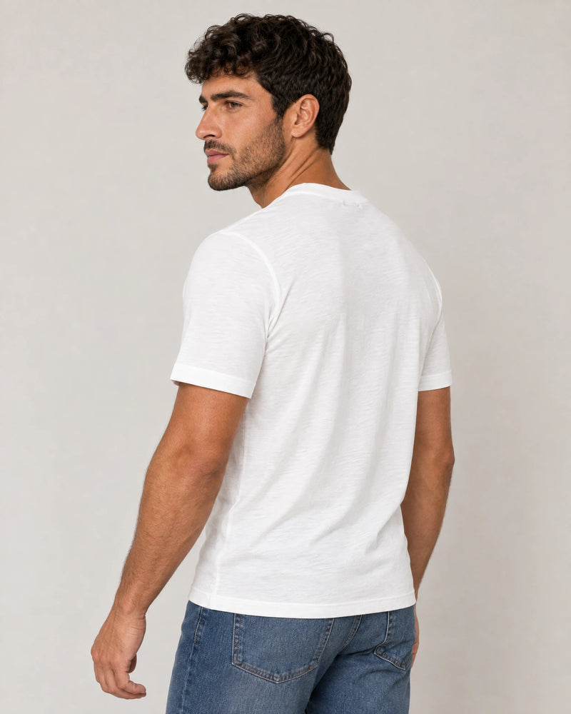 Lightweight Lyocell Blend T-Shirt campaign 04|white