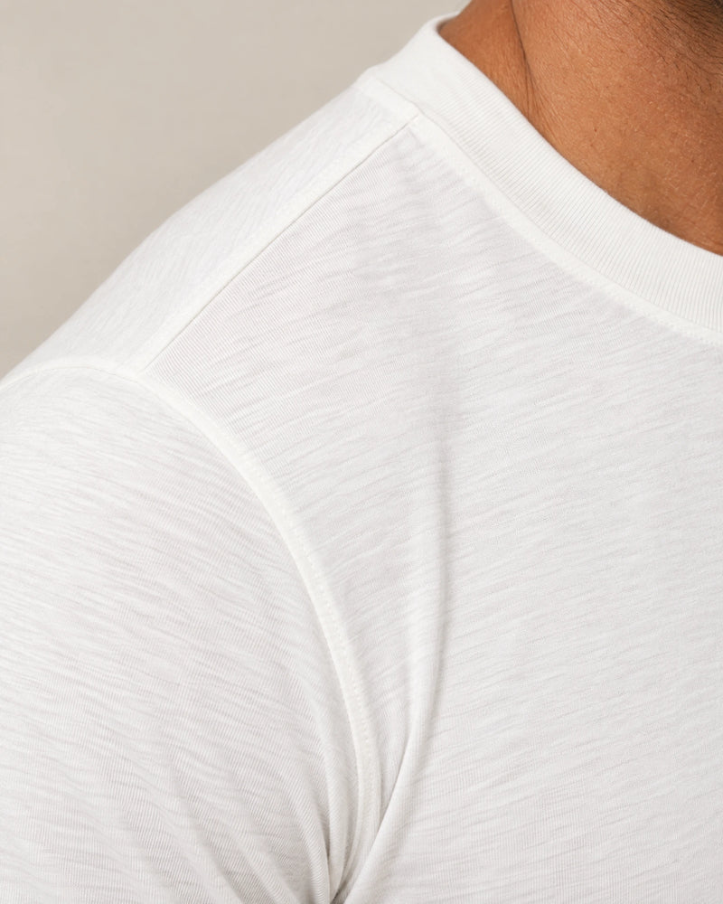 Lightweight Lyocell Blend T-Shirt campaign 08|white