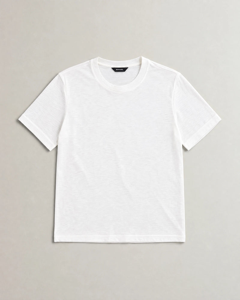 Lightweight Lyocell Blend T-Shirt campaign 09|white