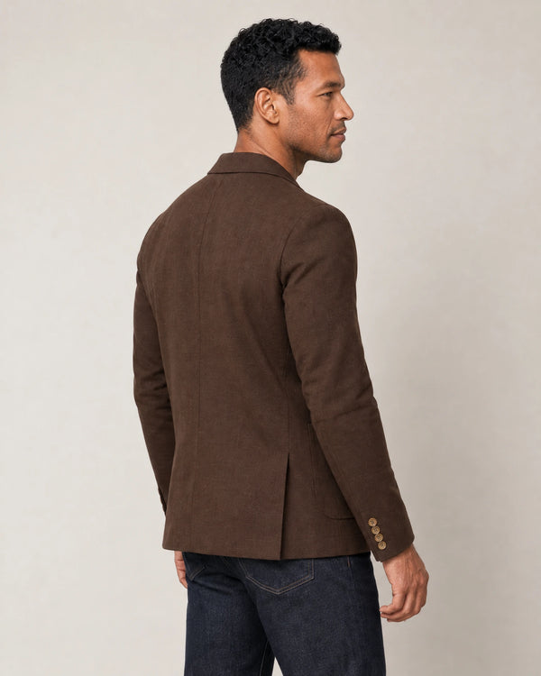 Linen Blend Blazer campaign 04|brown linen