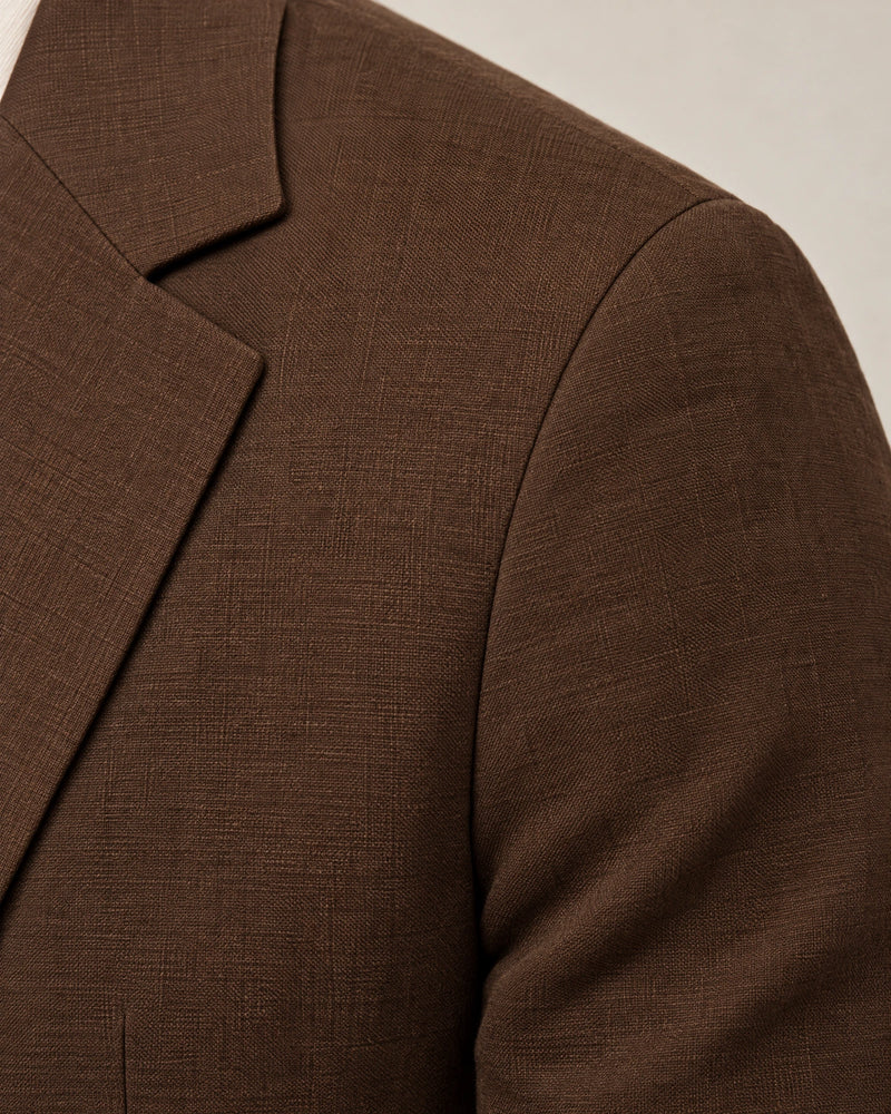 Linen Blend Blazer campaign 08|brown linen