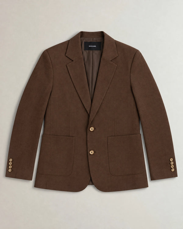 Linen Blend Blazer campaign 09|brown linen