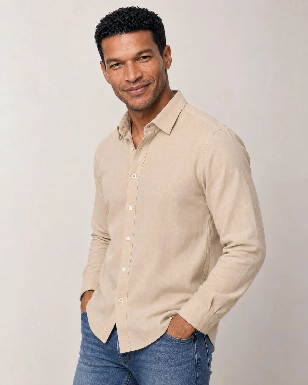 
Linen Blend Long Sleeve Shirt campaign 05