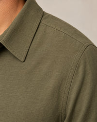 Linen Blend Long Sleeve Shirt campaign 08|olive grove