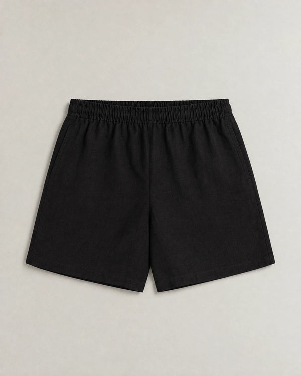 Linen Blend Shorts campaign 09|black