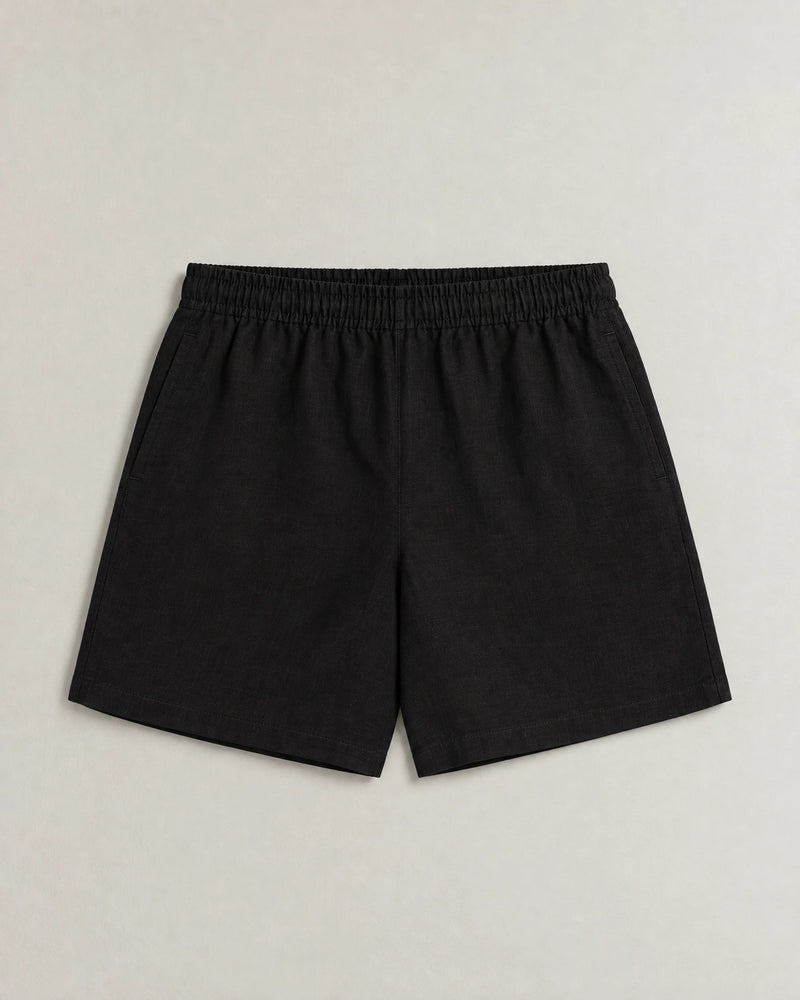 Linen Blend Shorts campaign 09|black