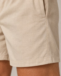 Linen Blend Shorts campaign 08|natural sand