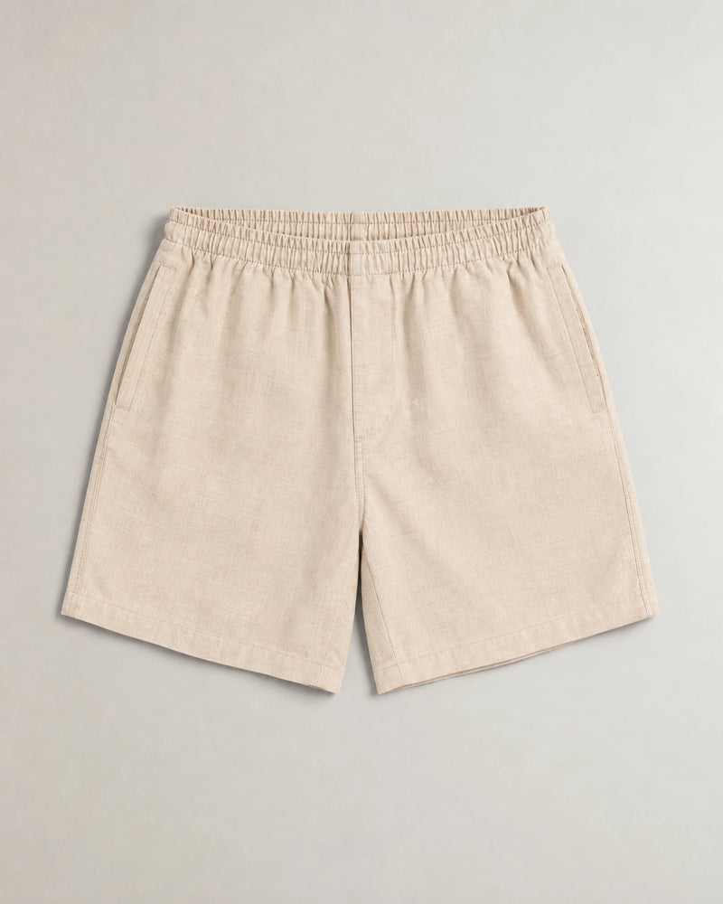 Linen Blend Shorts campaign 09|natural sand