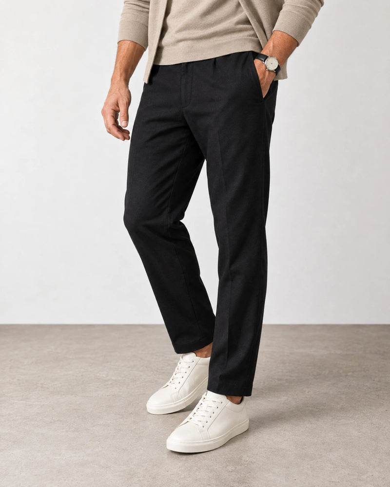 Linen Blend Trouser campaign 05|black