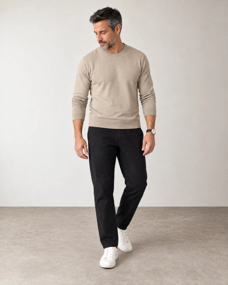 Linen Blend Trouser campaign 06|black