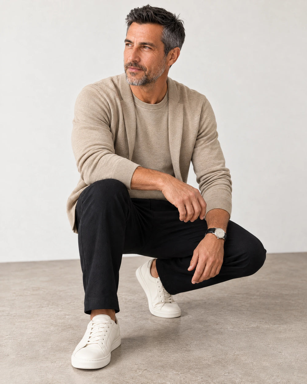 Linen Blend Trouser campaign 07|black