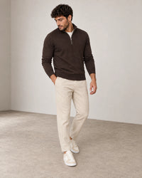 Linen Blend Trouser campaign 06|woven sand