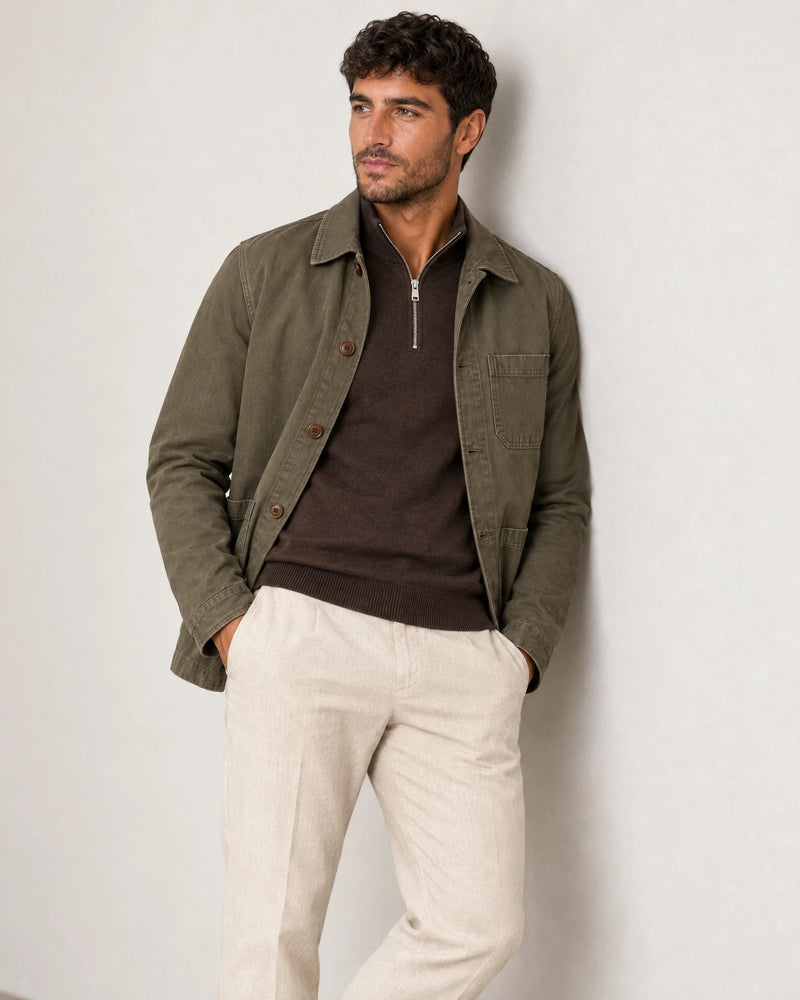 Linen Blend Trouser campaign 07|woven sand