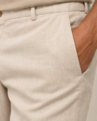 Linen Blend Trouser campaign 08|woven sand