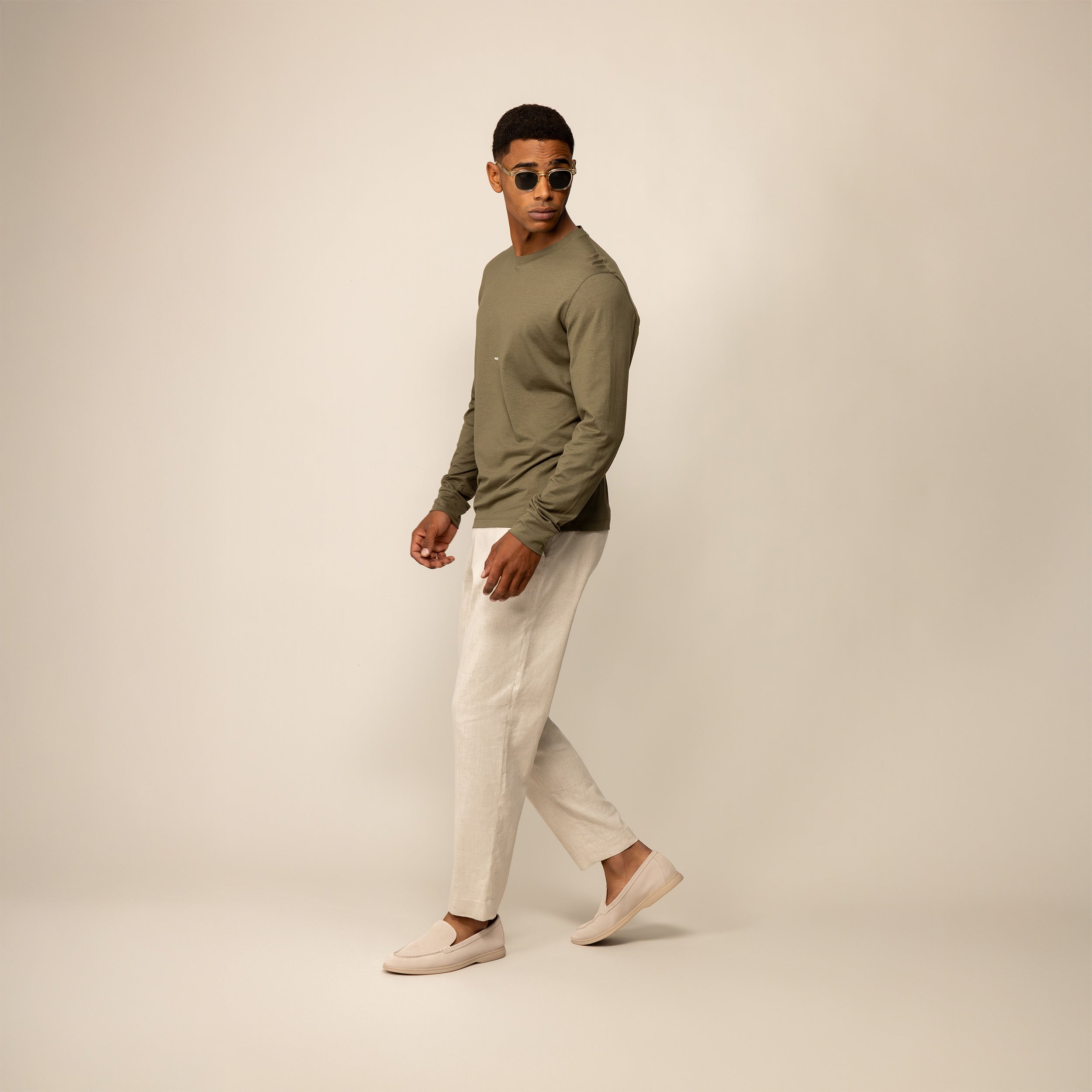 Long Sleeve Lyocell Blend Logo T-Shirt