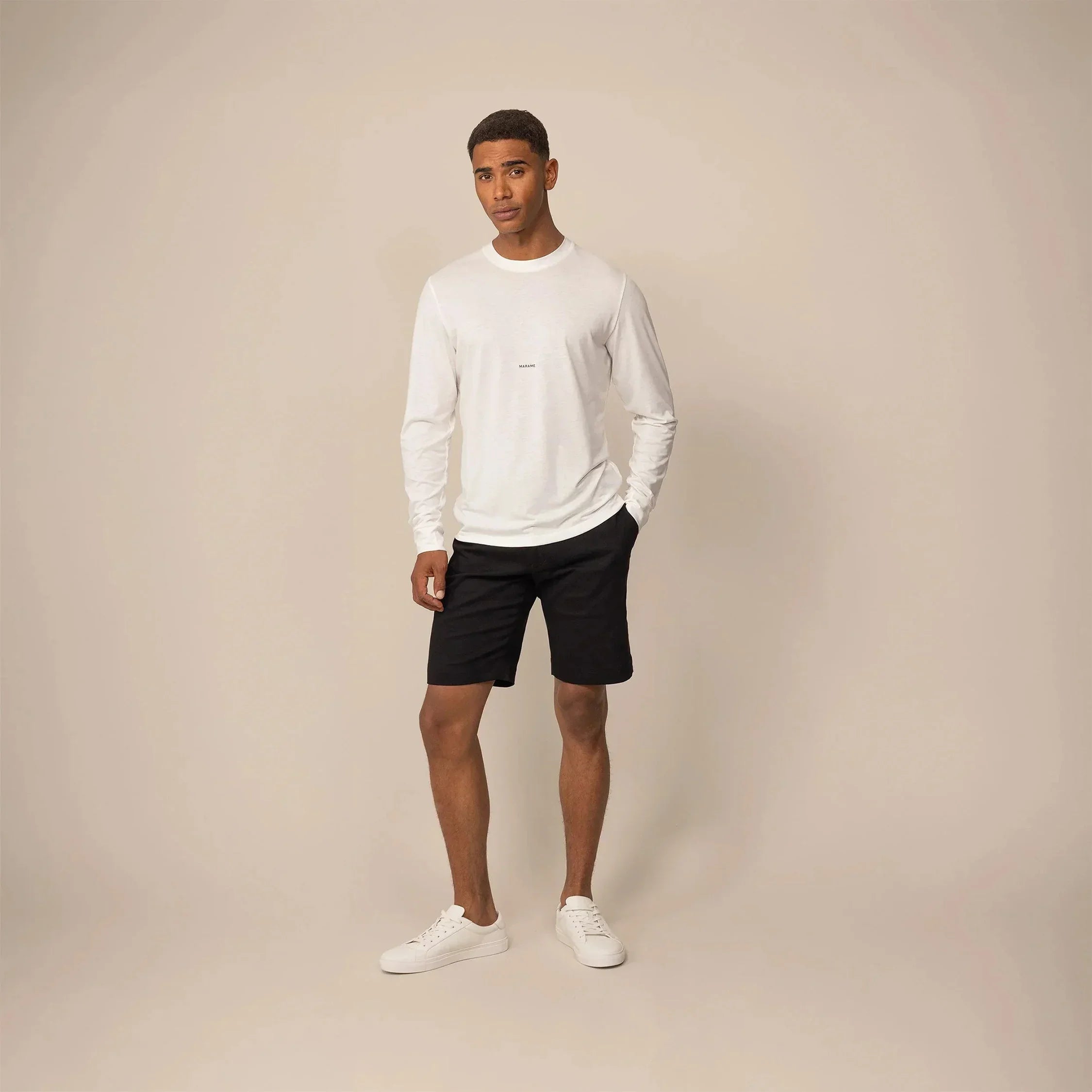 Lyocell Blend Long Sleeve Logo T-Shirt