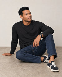 Lyocell Blend Long Sleeve Logo T-Shirt campaign 07|black