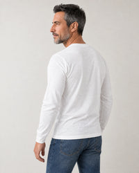Lyocell Blend Long Sleeve Logo T-Shirt campaign 04|white
