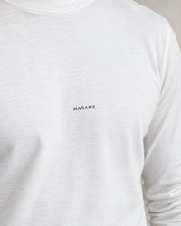 Lyocell Blend Long Sleeve Logo T-Shirt campaign 08|white