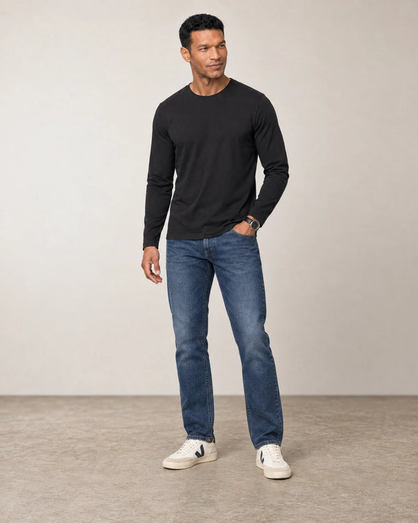 Lyocell Blend Long Sleeve T-Shirt campaign 02|black