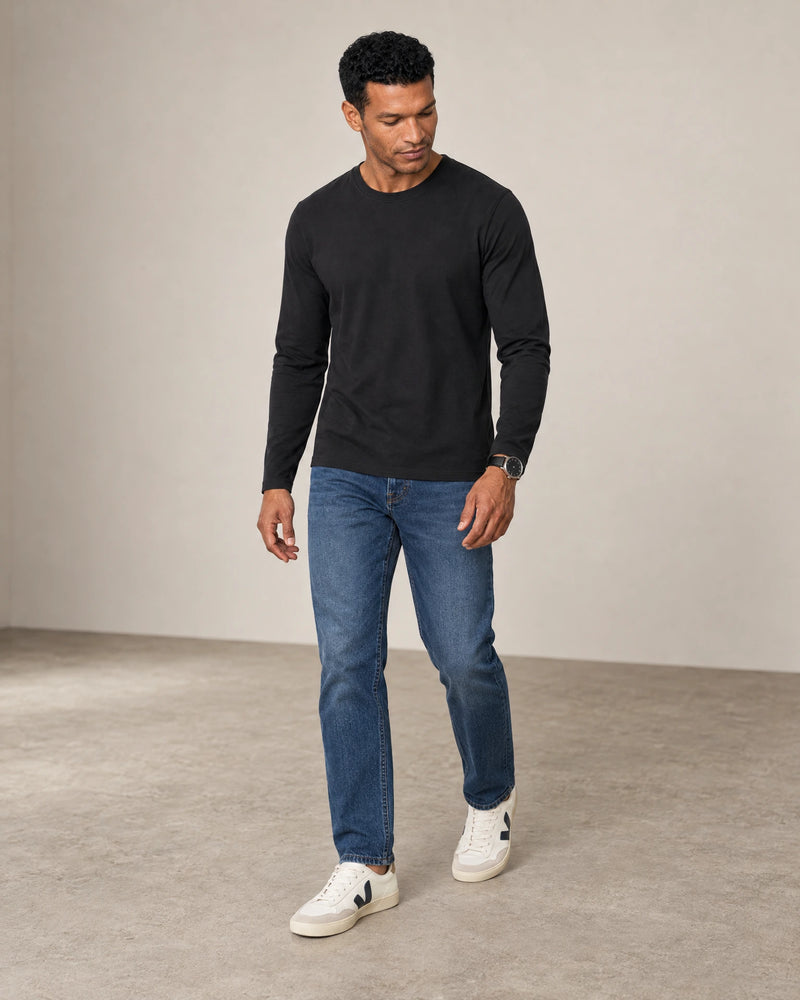 Lyocell Blend Long Sleeve T-Shirt campaign 06|black