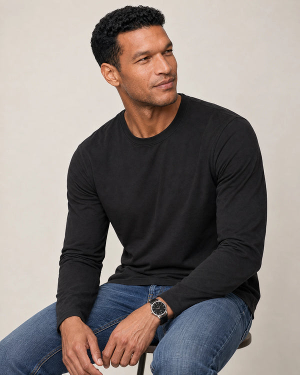 Lyocell Blend Long Sleeve T-Shirt campaign 07|black