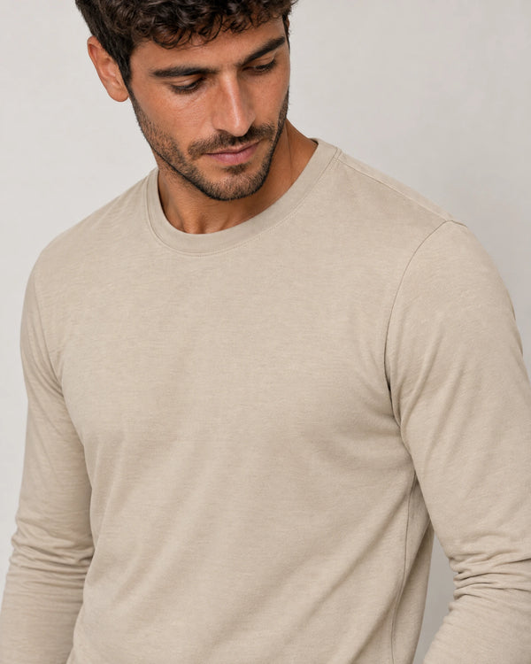 Lyocell Blend Long Sleeve T-Shirt campaign 03|canyon clay