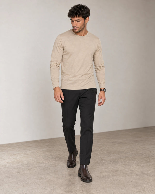 Lyocell Blend Long Sleeve T-Shirt campaign 06|canyon clay