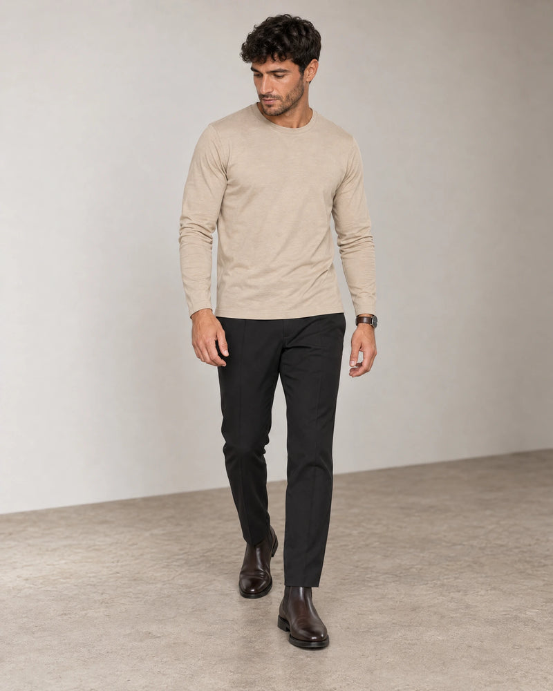 Lyocell Blend Long Sleeve T-Shirt campaign 06|canyon clay