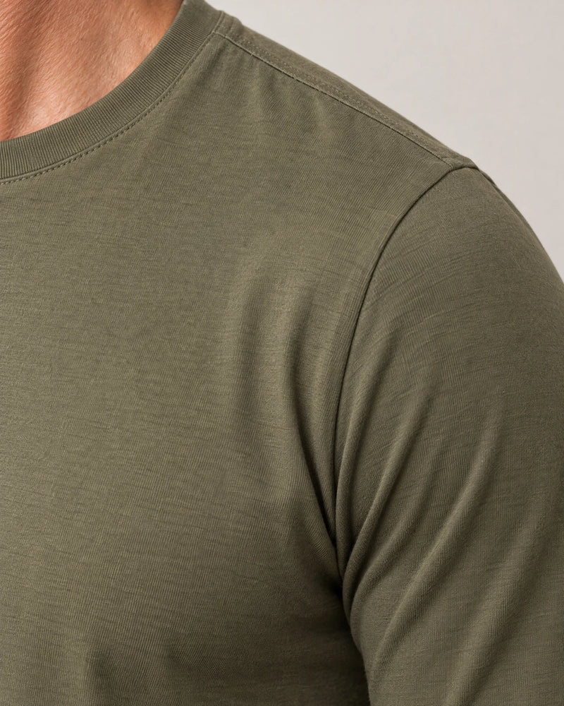 Lyocell Blend Long Sleeve T-Shirt campaign 08|olive