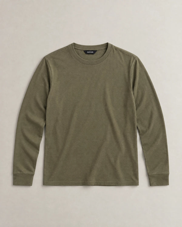 Lyocell Blend Long Sleeve T-Shirt campaign 09|olive