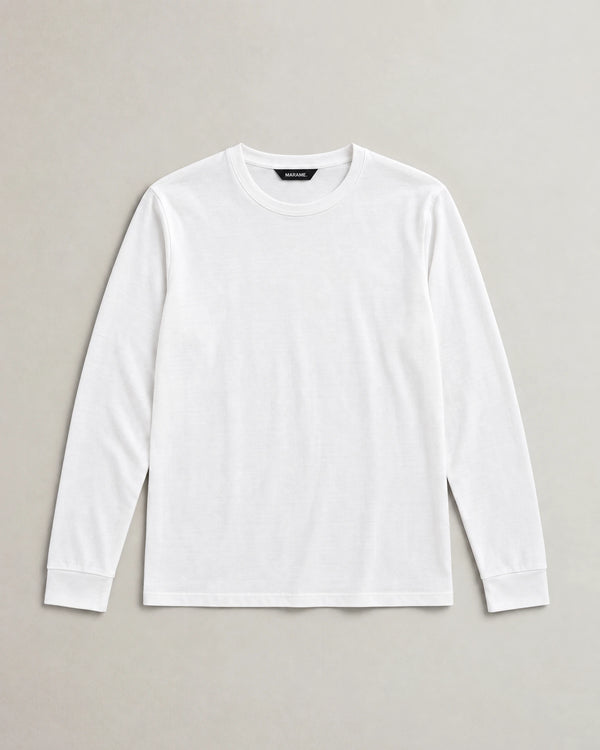 Lyocell Blend Long Sleeve T-Shirt campaign 09|white