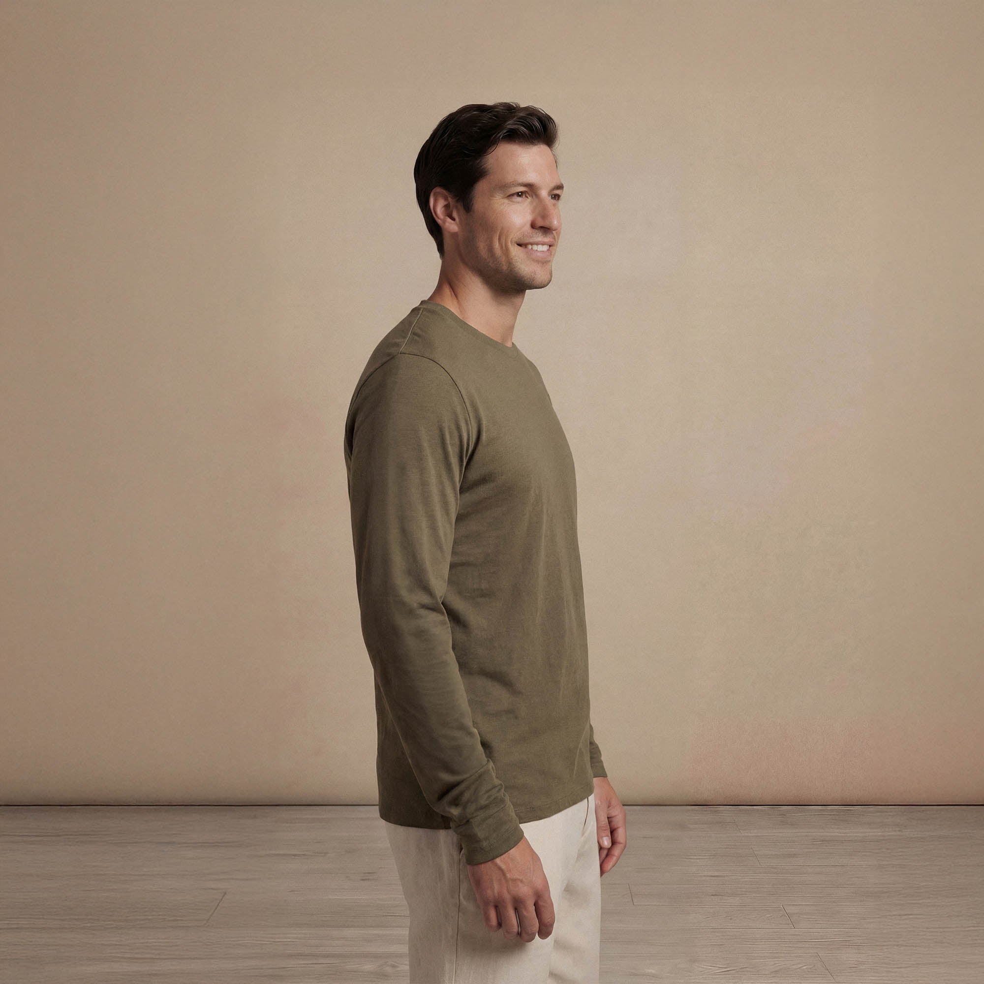 Lyocell-Long-Sleeve-Tshirt |Olive