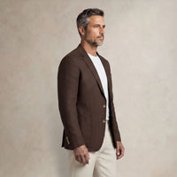 front |brown linen