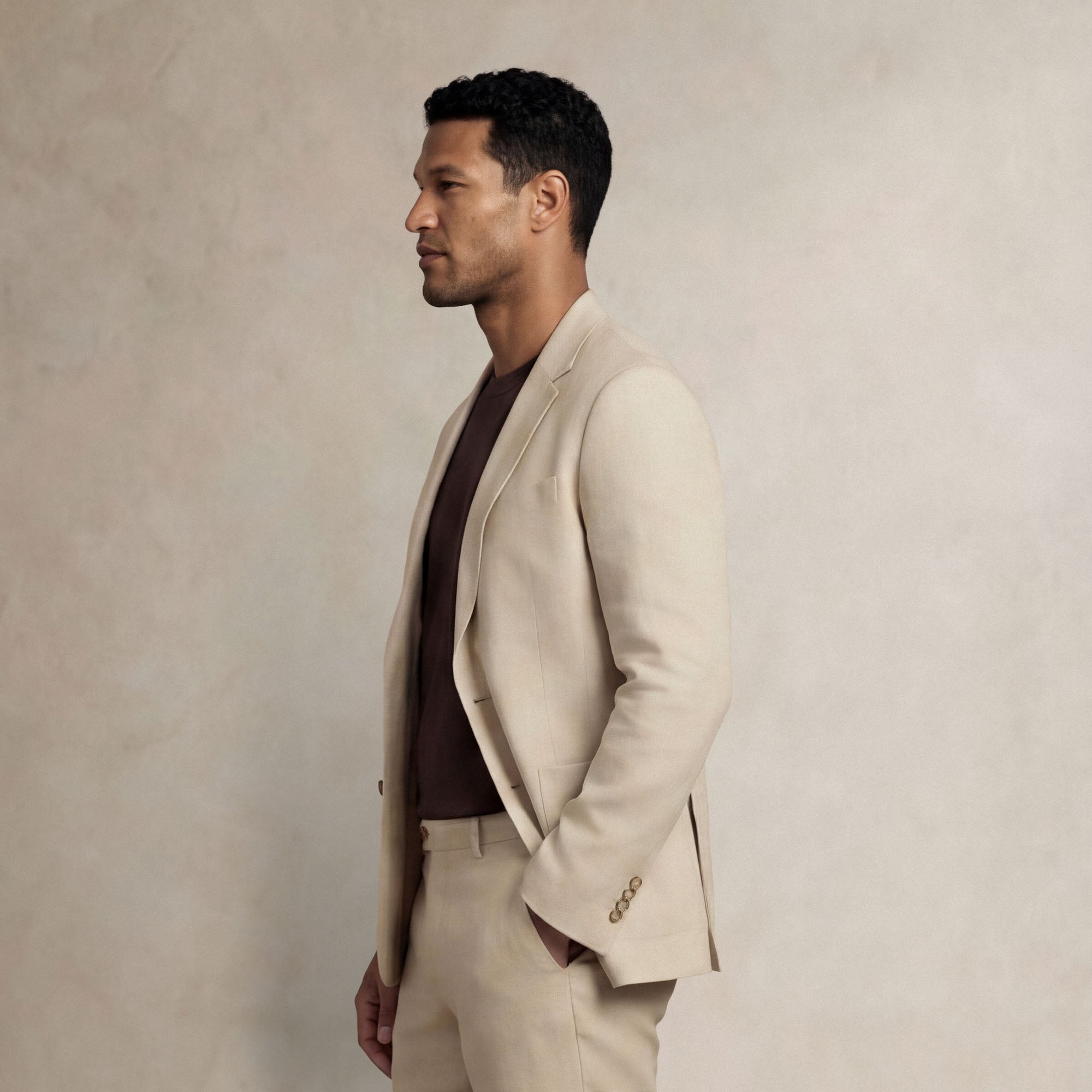 side |beige linen