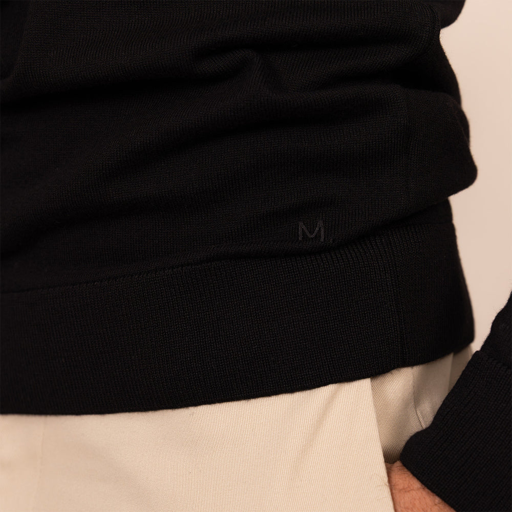 Italian Merino/Cotton Long Sleeve Polo