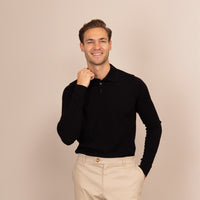 Italian Merino/Cotton Long Sleeve Polo