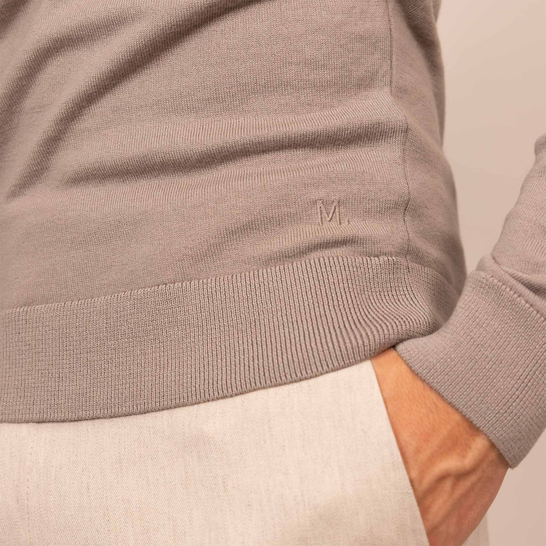 Italian Merino/Cotton Long Sleeve Polo