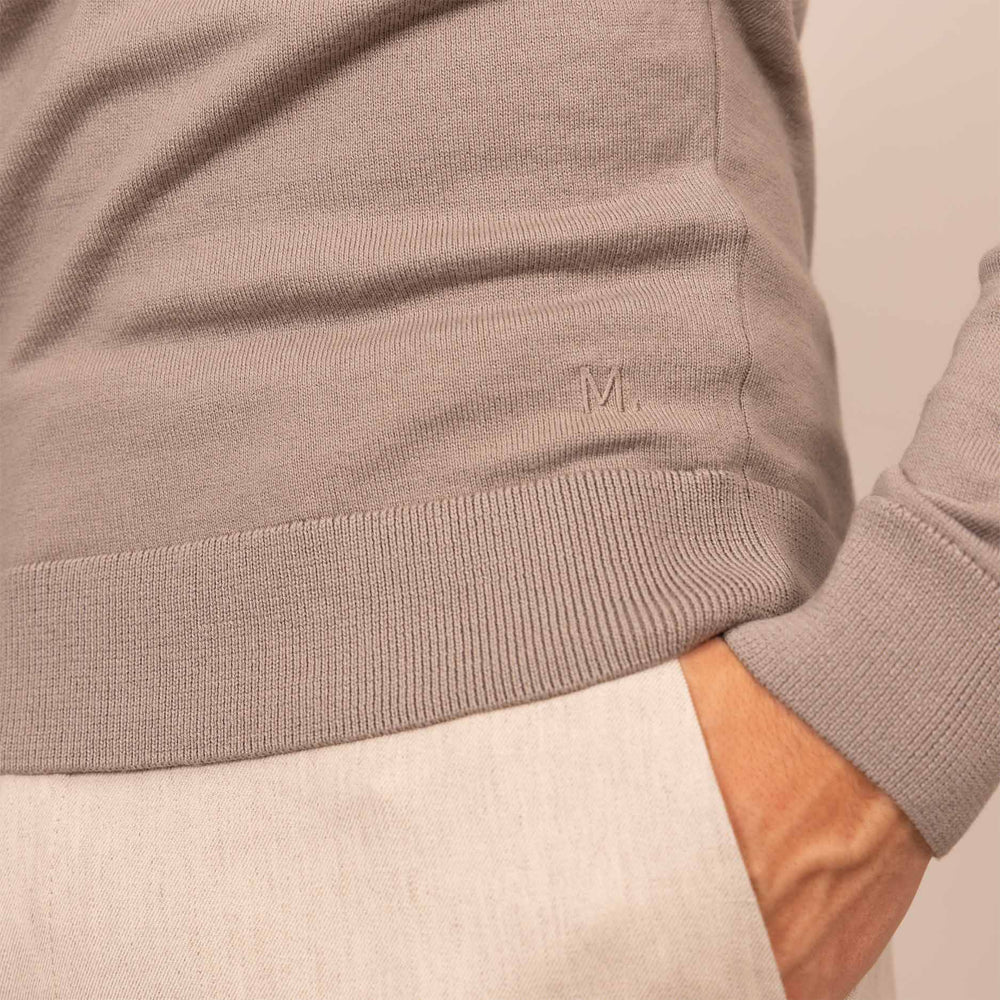 Italian Merino/Cotton Long Sleeve Polo