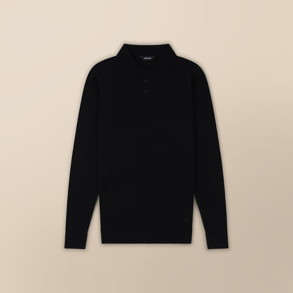 Italian Merino/Cotton Long Sleeve Polo