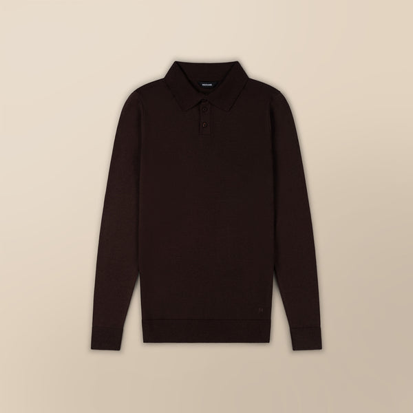 Italian Merino/Cotton Long Sleeve Polo