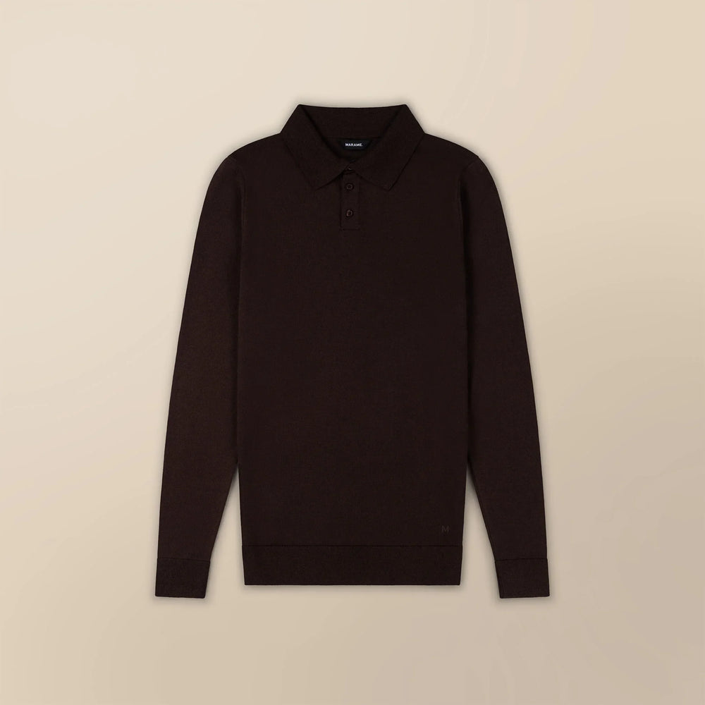 Italian Merino/Cotton Long Sleeve Polo