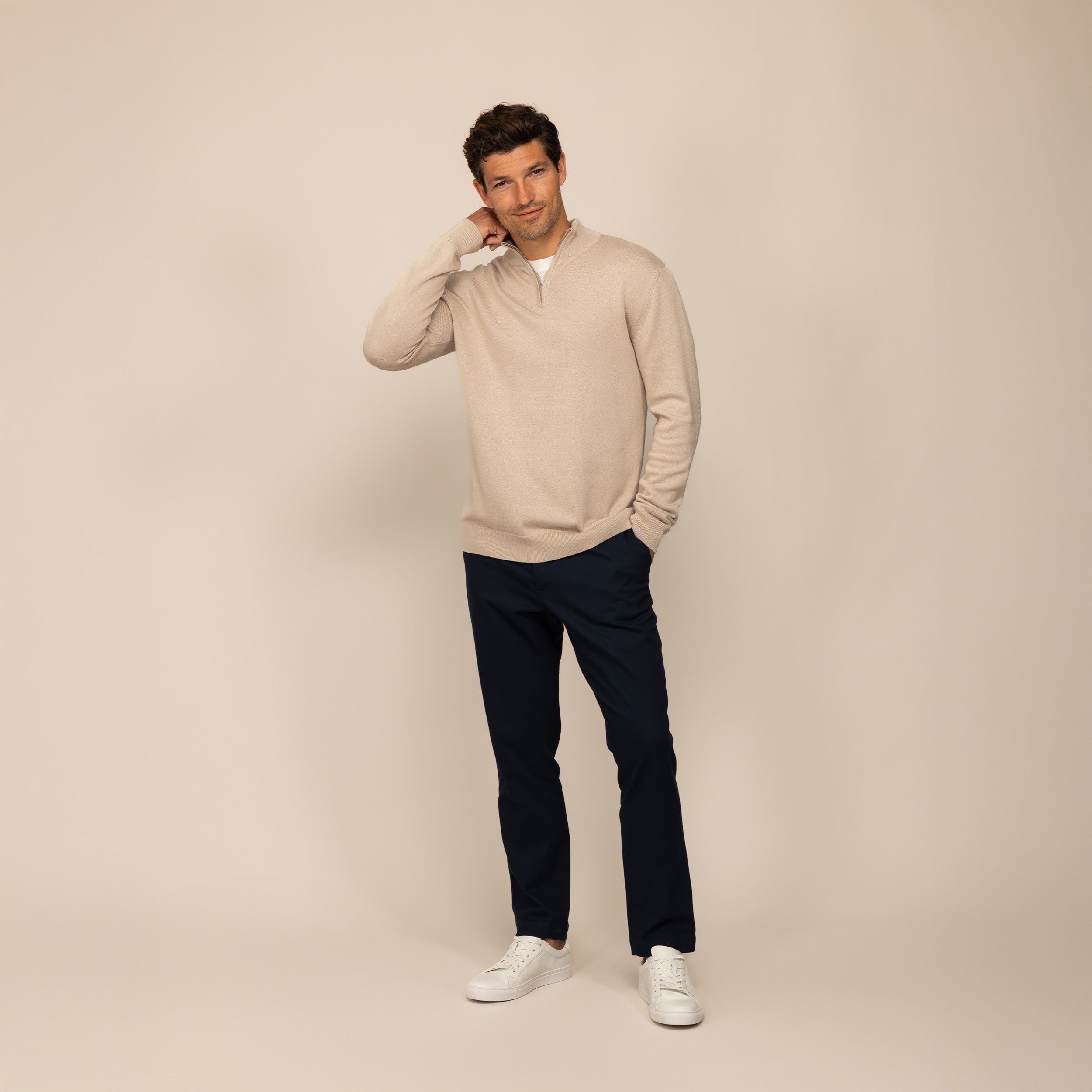 Italian Fine Knit Half Zip