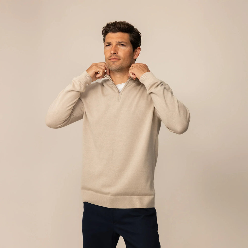 Italian Fine Knit Half Zip