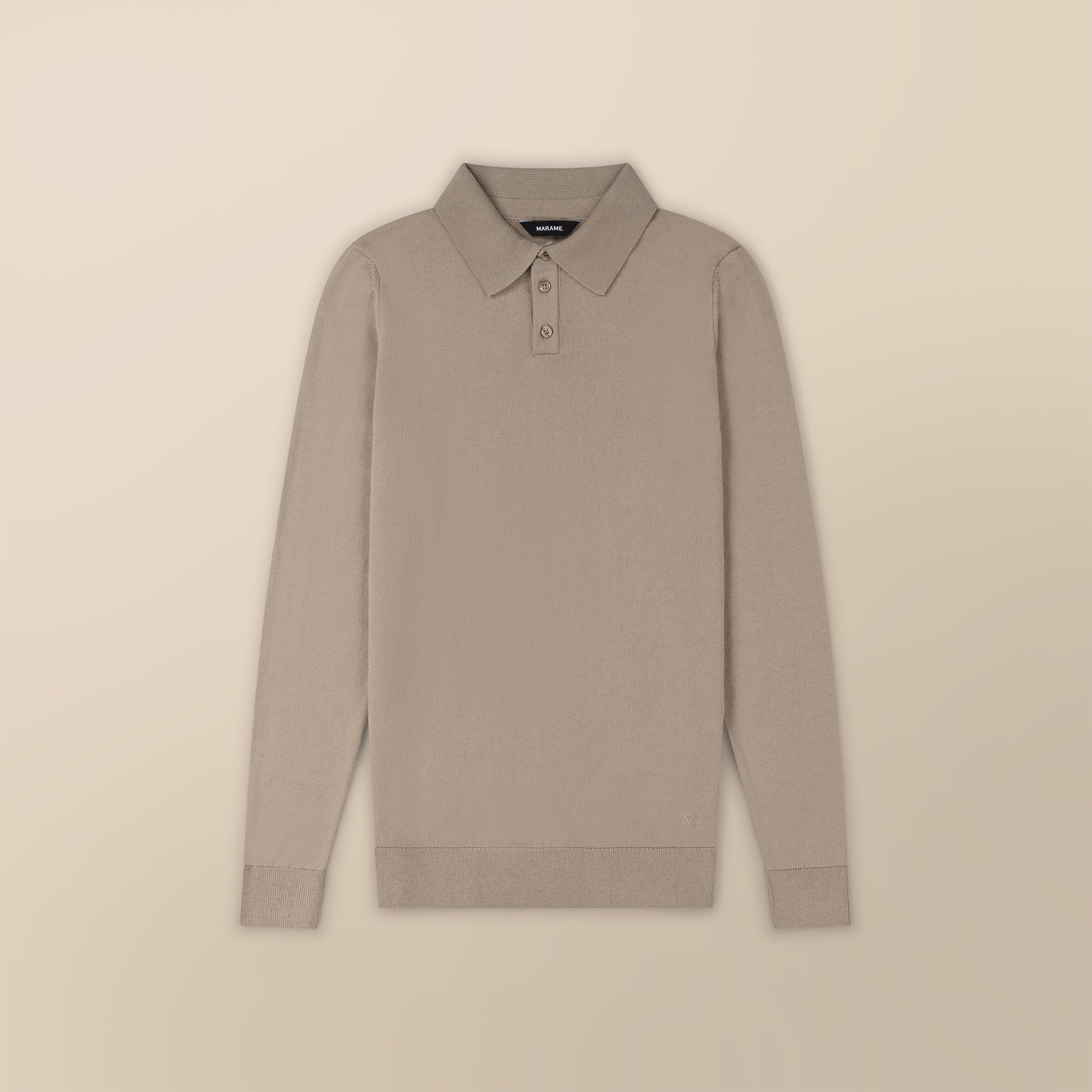Italian Merino/Cotton Long Sleeve Polo